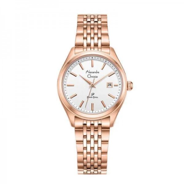 Alexandre Christie AC 1040 Rosegold White Lady Steel LDBRGSL Alexandre Christie AC 1040 Rosegold White Lady Steel LDBRGSL